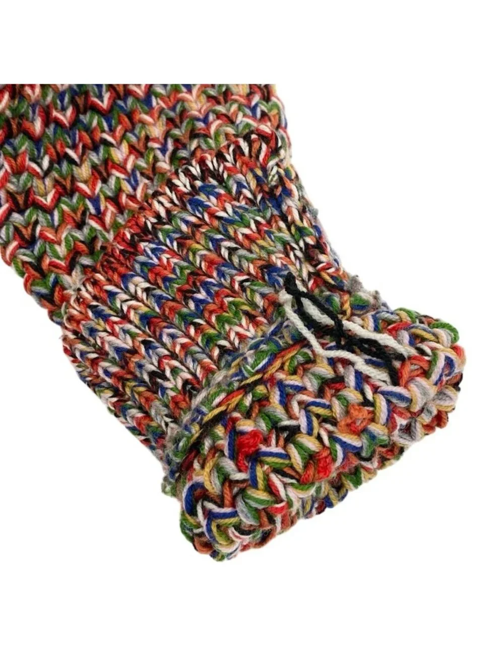 Chanel Middle Gauge Mixed Knit Sweater High Neck 34 Multicolor Wool